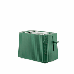 Alessi Plissé MDL08 GR - Design Toaster, Sechs Stufen der Vergoldung, aus Thermoplastischem Harz, Europäisch Stecker 850 W, Grün One size Grün Angebot bei HelloDeals