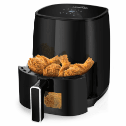 LEHMANN Heißluftfritteuse 3,5L, 1400 W, Air Fryer mit 8 Programmen, 80-200°C, Antihaftbeschichtung, Timer, Spülmaschinenfester, Friteuse ohne Öl und Fett für Grillen, Backen, Dehydrieren Angebot bei HelloDeals