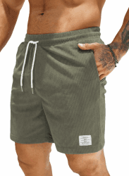 JMIERR Herren Corduroy Shorts mit 3 Taschen XL B Grün Angebot bei HelloDeals