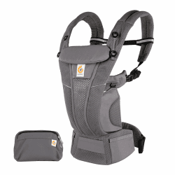 Ergobaby Omni Breeze Babytrage für Neugeborene ab Geburt bis 20kg, 4 Positionen SoftFlex Mesh Ergonomische Babybauchtrage Rückentrage Baby-Tragetasche, Graphite Grey Omni Breeze Graphite Grey Angebot bei HelloDeals