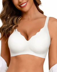 HORISUN Ohne Bügel BH für Damen Nahtloser V-Ausschnitt Vollständiger BHS XL Weiß Angebot bei HelloDeals