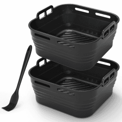 Alyvisun Silikonform für Heißluftfritteuse mit Öl Pinsel 21CM 2 Stück 2pcs-schwarz Angebot bei HelloDeals