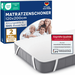 Blumtal Matratzenschoner 120x200cm - wasserdichte Matratzenauflage 120x200cm aus 80% Baumwolle - Oeko-TEX zert. Inkontinenzunterlage waschbar bis 95 °C - knisterfreier Bett Topper - Nässeschutz 120 x 200 cm 1 Angebot bei HelloDeals