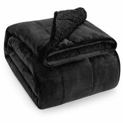 Wemore Sherpa Fleece Weighted Blanket für Erwachsene, 15 lbs Dual Sided Cozy Fluffy Heavy Decke, Ultra Fuzzy Throw Decke mit weichem Plüsch, Flanell Top, 15 x 200 cm, Schwarz auf beiden Seiten 60" x 80" 15lbs Schwarz Angebot bei HelloDeals