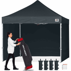 ABCCANOPY Faltpavillon 3x3 Wasserdicht mit Seitenteilen UV+,Schwarz 3x3M Schwarz Angebot bei HelloDeals