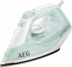 AEG DB 1740LG Bügeleisen / 2400 W / 110g Dampfstoß / 0-30g Dampf/Min. / Restwärmeanzeige / Keramik Bügelsohle / Gleitfähigkeit / 250 ml Wassertank / 2 m Kabel / Anti-Kalk System / hellgrün, weiß 110 g/Dampfstoß Serie 3000 Hellgrün/Weiß
