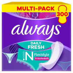 Always Daily Fresh Slim Flexistyle 300 Slipeinlagen (Sparpackung 3x100 Stück), Mit Frischeduft, Ultra-dünn und Passend für Alle Slipformen