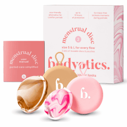 Wiederverwendbare Femdisc Periodenscheibe,bis zu 12 Stunden,nachhaltige Menstruationsscheibe als Alternative zu Tampons Menstruationsscheibe für leichte oder starke Regelblutung (Pink und Beige)