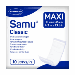 Samu Classic Maxi Wöchnerinnen-Vorlagen Wochenbettbinden Einlagen 1x10 Stück