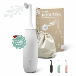 Hey Nature Po Dusche hellgrau, mobiles Bidet für eine sanfte, hygienische Reinigung des Intimbereichs. Podusche für Hilfe im Wochenbett, bei Hämorrhoiden etc. Bidet statt feuchtes Toilettenpapier.