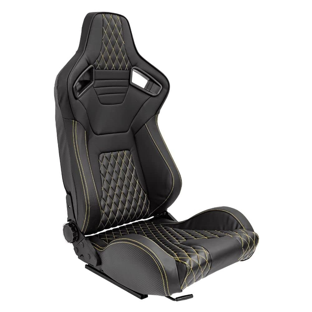 🏎️ Angebot: AUTO-STYLE Sportsitze 'AK' - Schwarz Kunstleder + Gelbe Naten