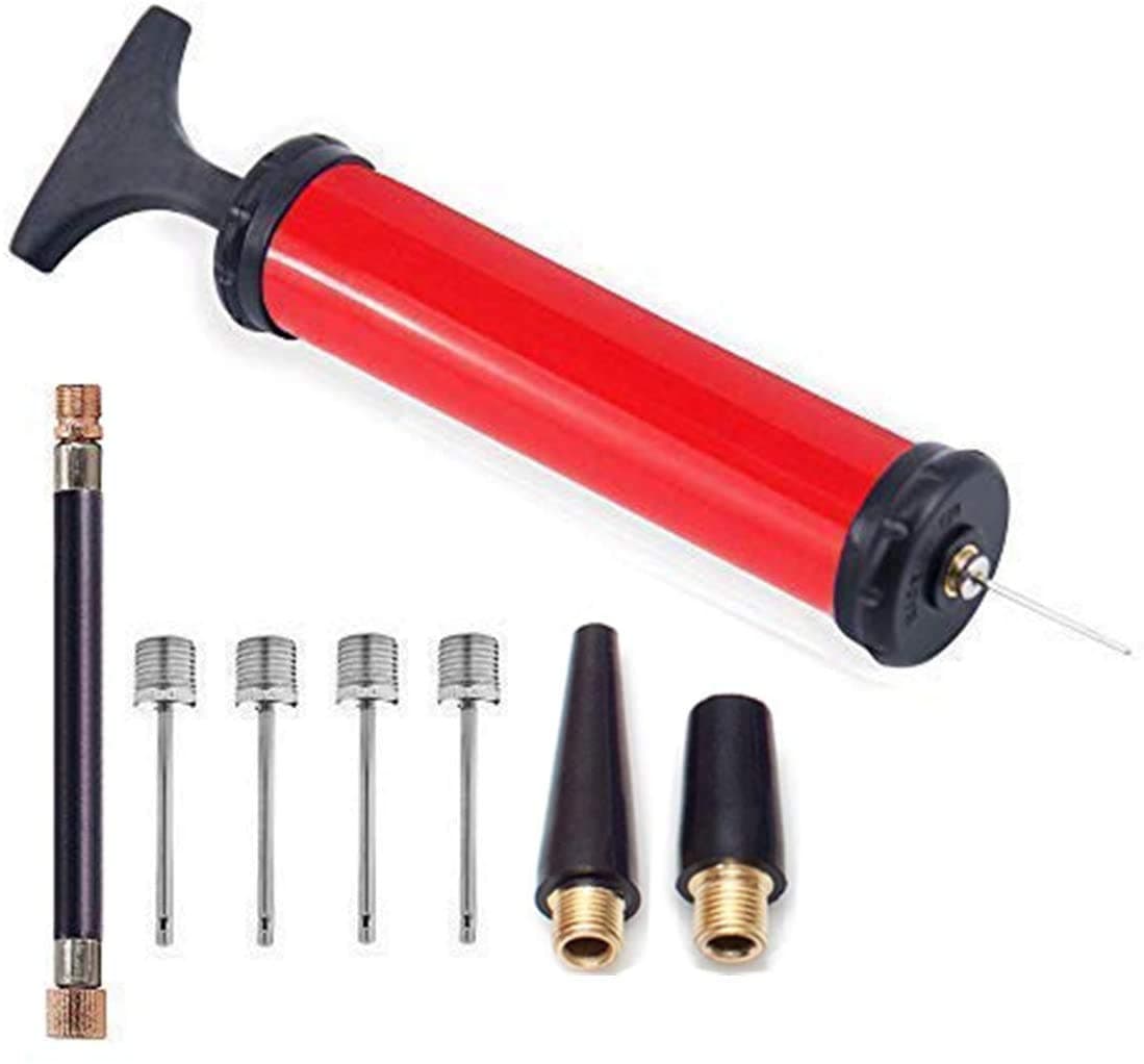 đâœïžđ SZSHIMAO Ballpumpe Luftpumpe Handpumpe mit 4 Ball Nadeln 2 DĂŒse und 1 Schlauch đđ Wasserball Balloon Rot