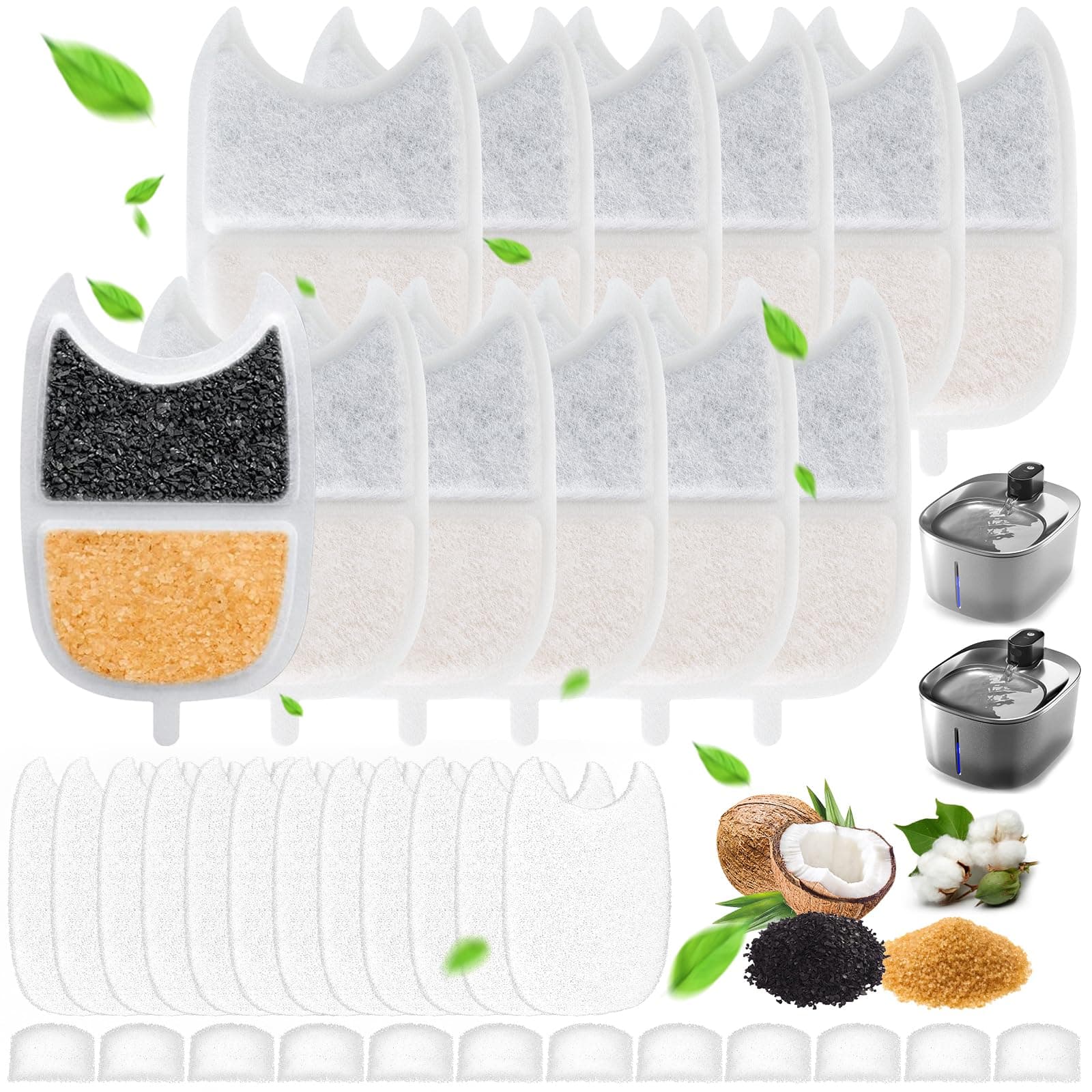 đșđđż OCCOUMR 12 StĂŒck Filter Katzenbrunnen fĂŒr FEELNEEDY 4L Trinkbrunnen đ± YPD-C004