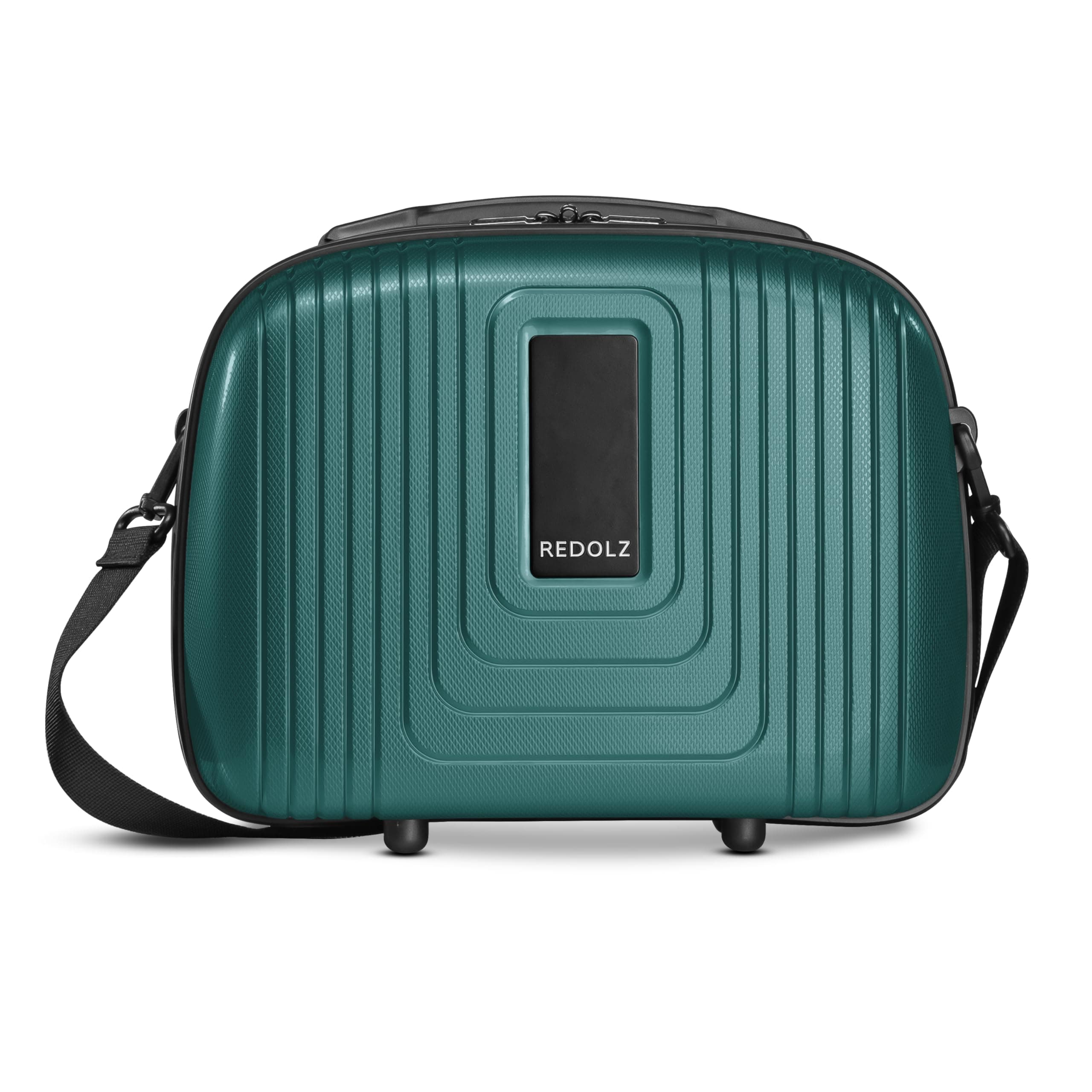REDOLZ Hartschalen Handgepäck Kosmetik-Koffer | Stabiles Beauty-Case mit Aufsteckfunktion | Pearl-green Metallic Beauty Case (34 cm) ✨