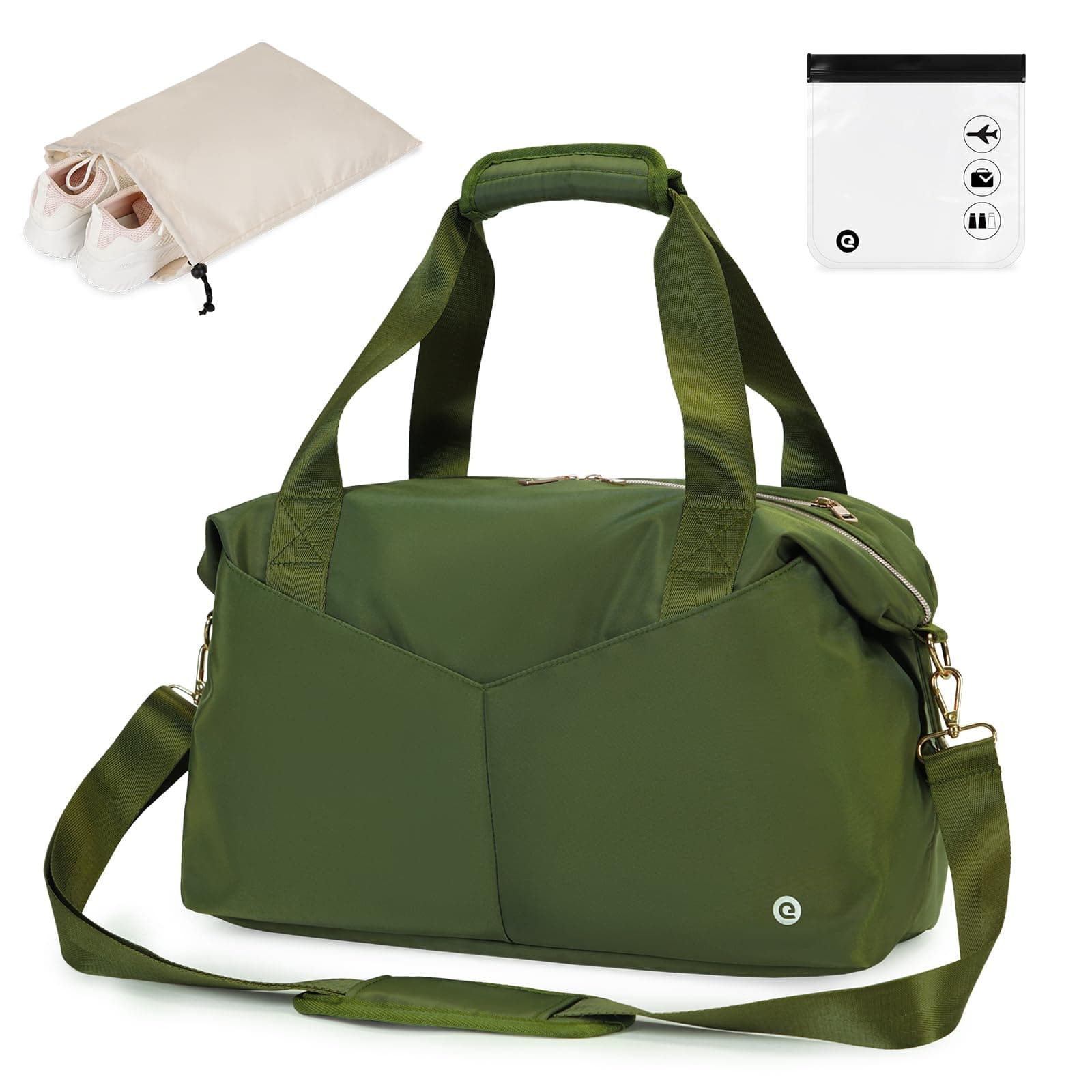 Ceneda Kleine Sporttasche Reisetasche mit Nassfach 40x20x25cm Trainingstasche für Damen Herren (Grün) 40x20x25 cm Grün 🎒