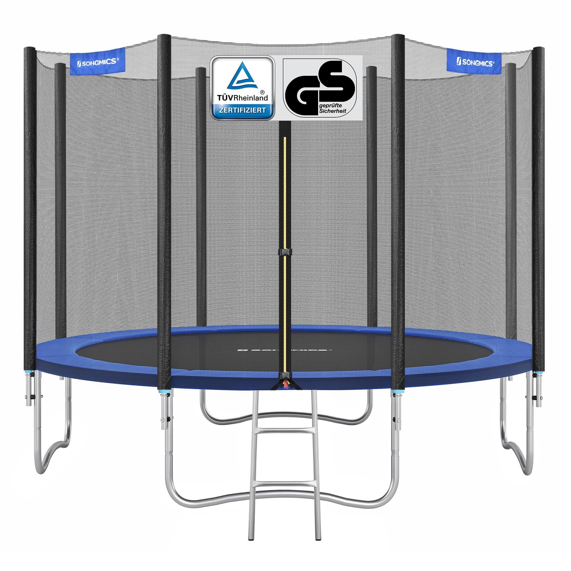 đ SONGMICS Trampolin Outdoor Ă 366 cm Blau mit Sicherheitsnetz und Leiter đ