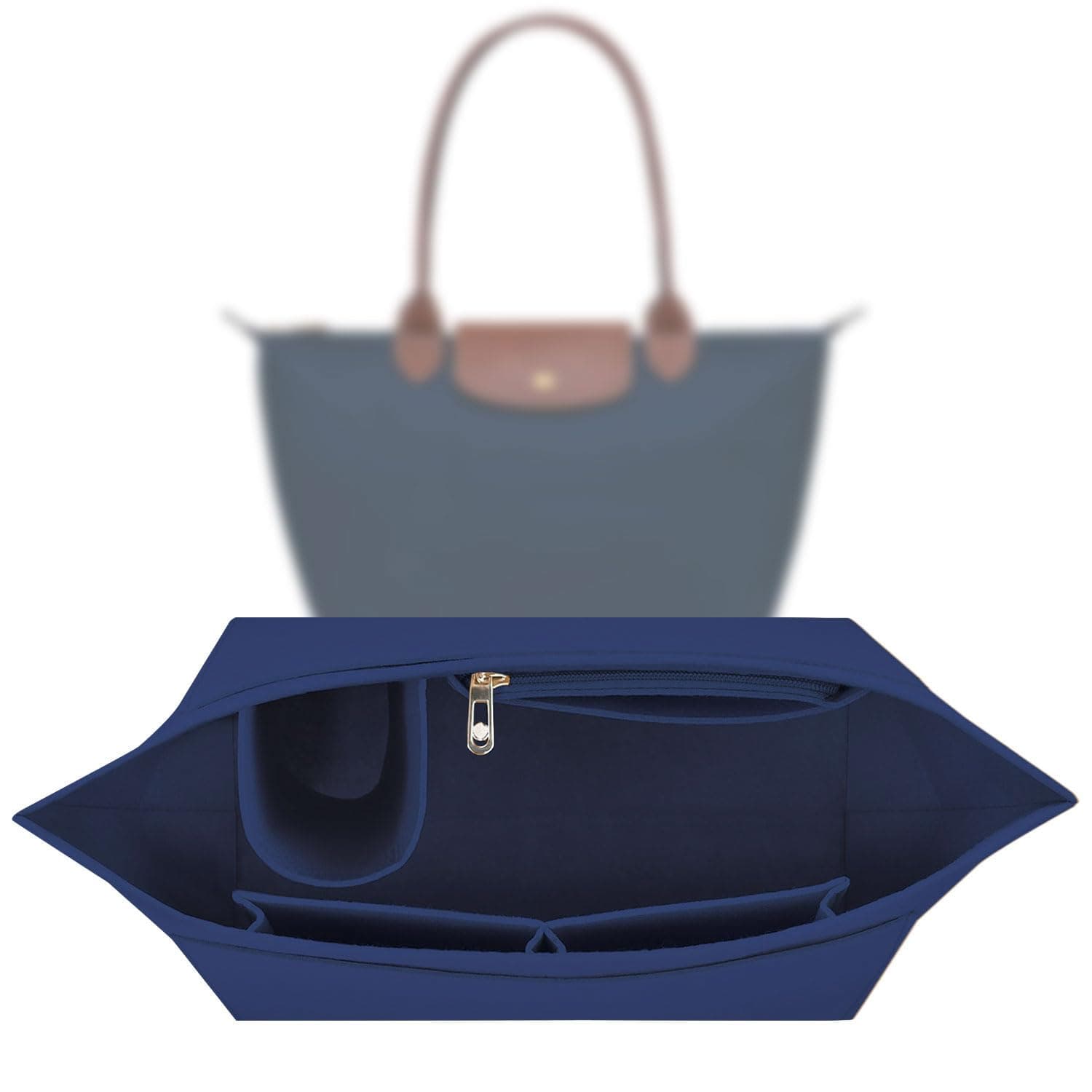 👜 Organizer für Longchamp Tasche - Dunkelblau | Taschen Organizer für Longchamp L