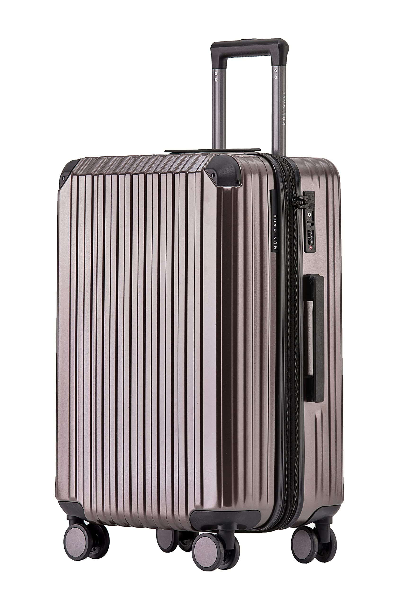 Münicase M816 TSA-Schloss, Dehnungsfuge, Teleskopgriff, Reisekoffer mit 4 Rollen, Hartschale, Große 76cm, Coffee Coffee Großer Koffer ⭐️🌍🛄