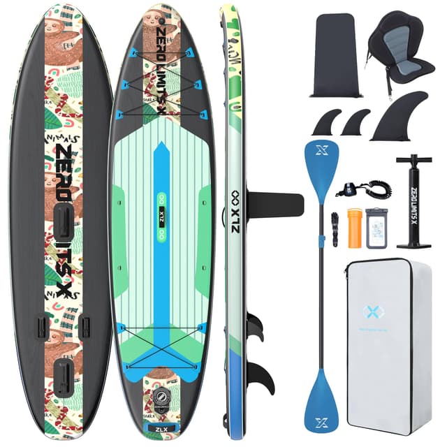 ZLX SUP Board mit Sitz Tragbar Stand up Paddling Board 320cm Stabil Aufblasbares Paddle Board für Erwachsene Familien Anfängerfreundlich 🌊