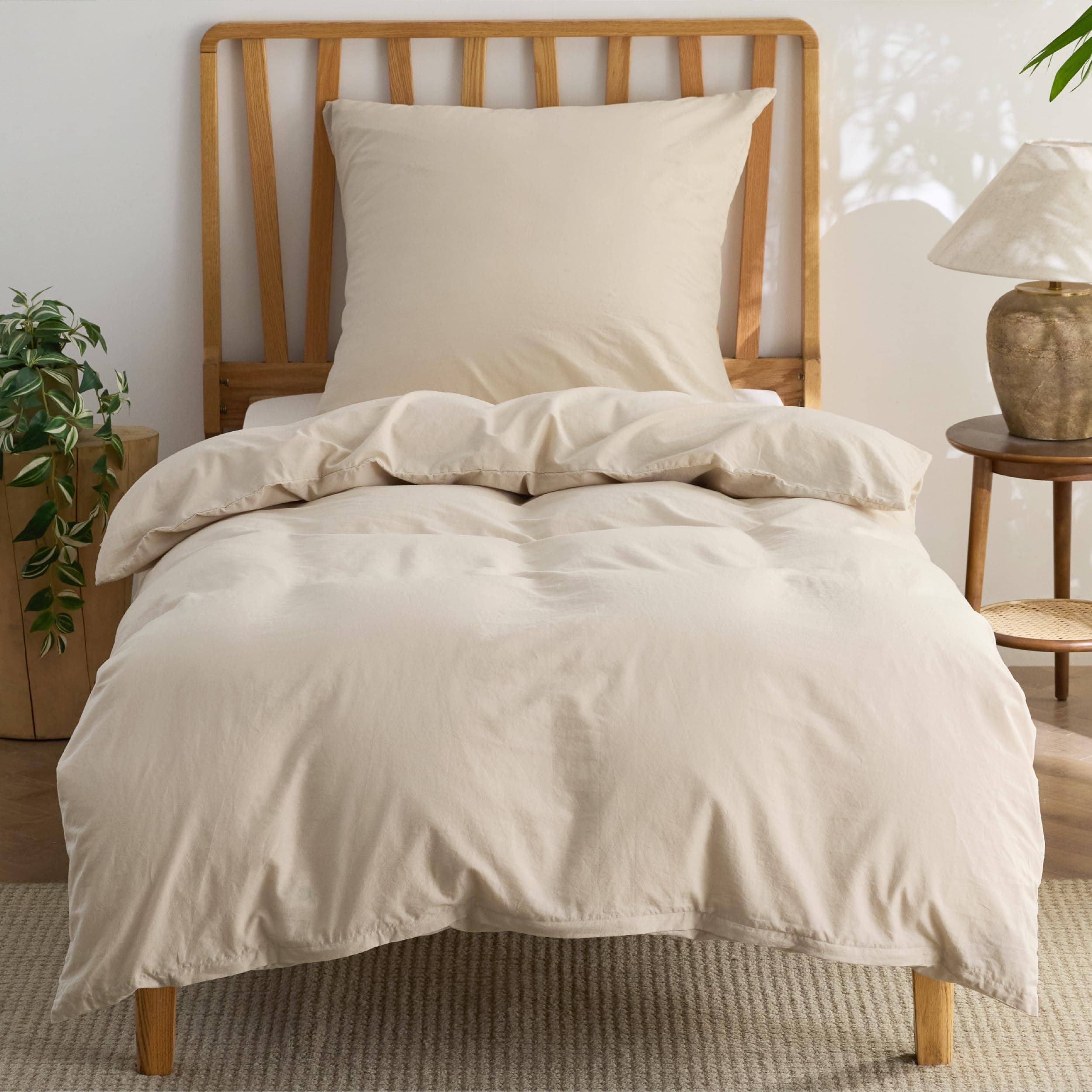 🌟 Bettwäsche 135x200 Baumwolle 2teilig - Bettwäsche-Sets Hazeltaupe