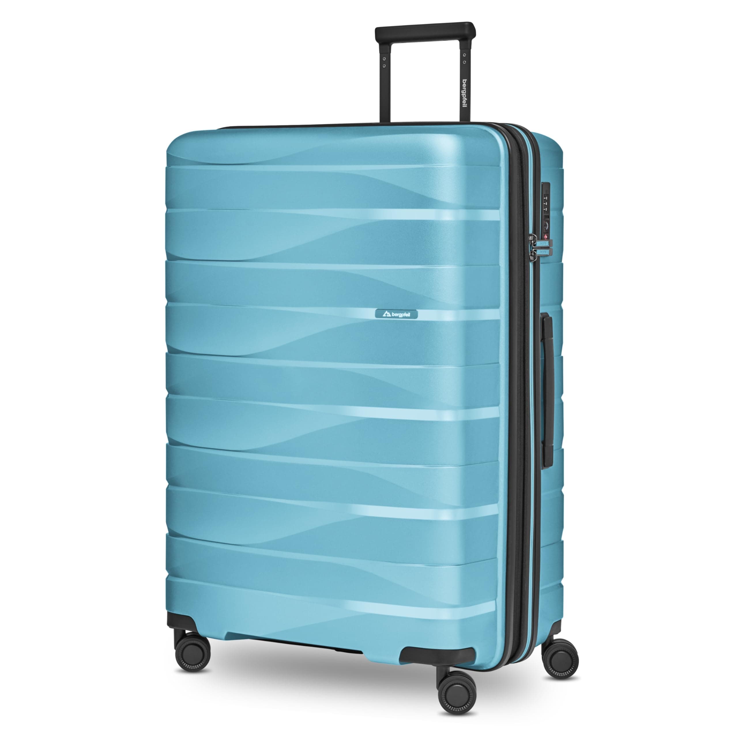 đź§ł Bergpfeil GroĂźer Hartschalen Check-in Koffer | Erweiterbar 52 x 32 x 75 cm | Glacier Blue Metallic Koffer L