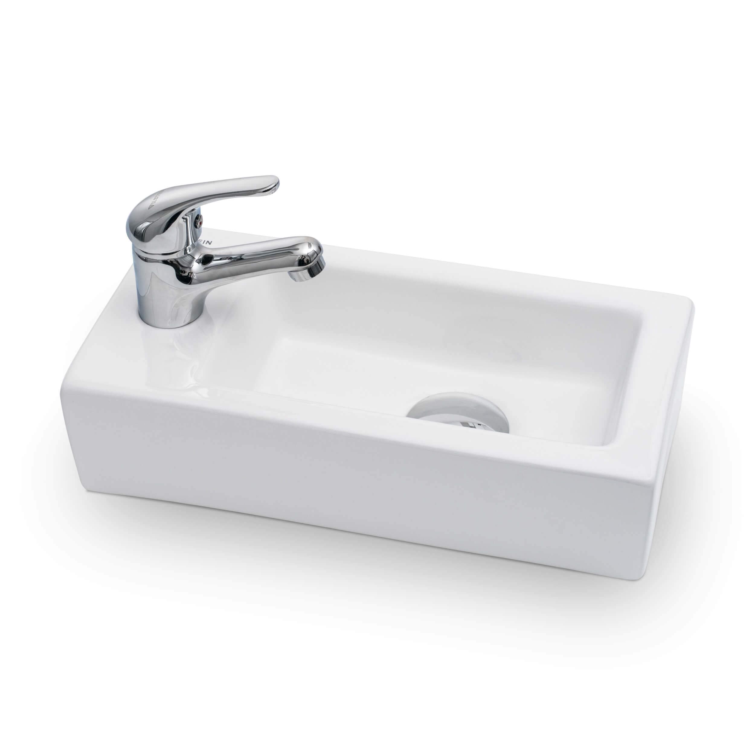 VILSTEIN Hänge- oder Aufsatz Waschbecken Gäste WC 🚰 | Modernes Design | Nano Versiegelung