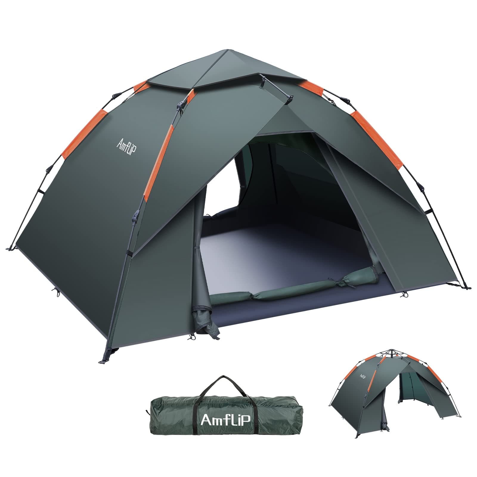 🏕️ Amflip Camping Zelt Automatisches 2 Mann Personen Instant-Zelt Pop Up Kuppelzelt 4 Jahreszeiten Wasserdicht & Winddicht Campingzelt