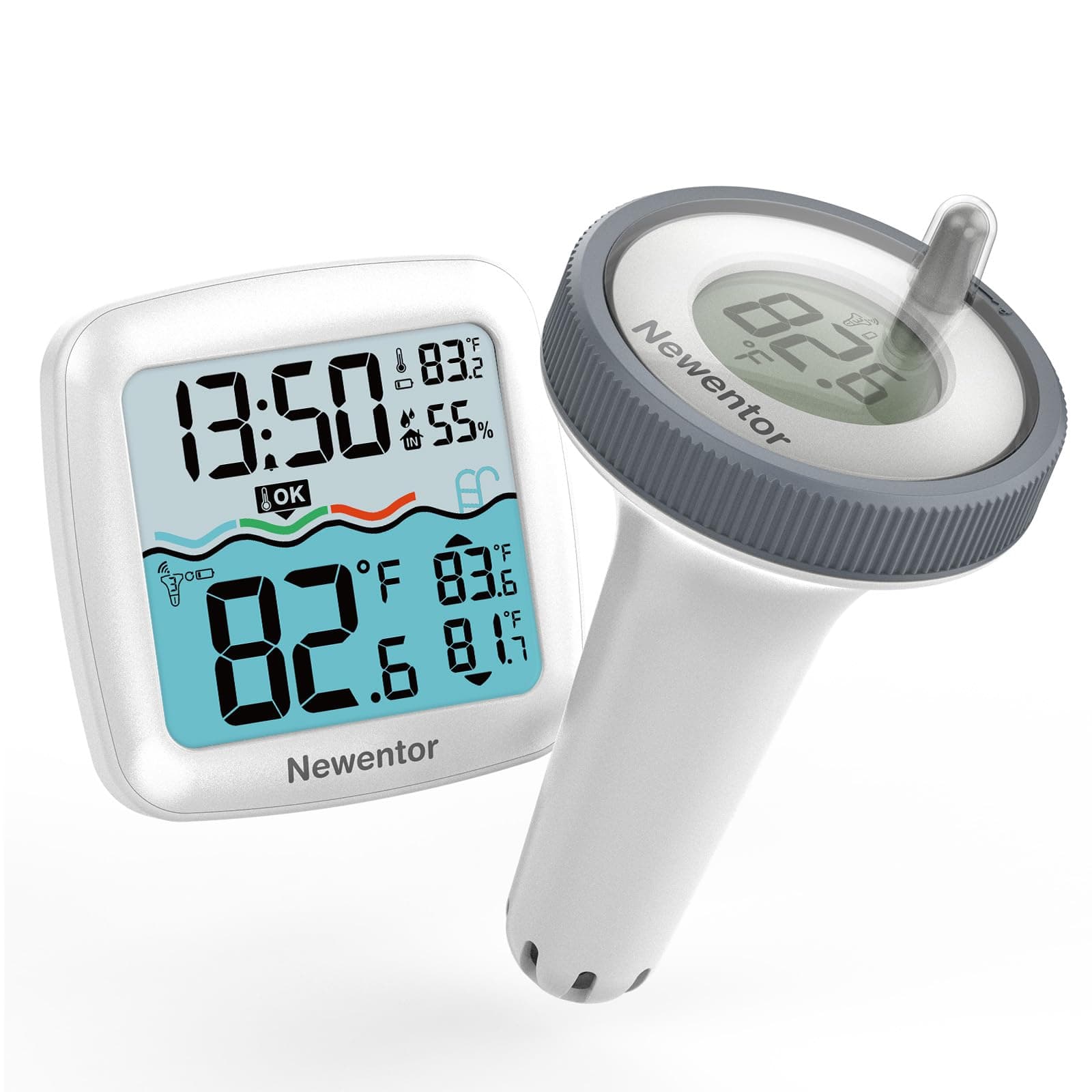 🏊‍♂️🌡️ Newentor PoolThermometer - Funk Wasserthermometer Schwimmend