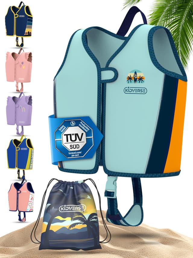 KIDVERSE Schwimmweste Kinder 2-6 Jahre - Türkis L 🏊♂️👶