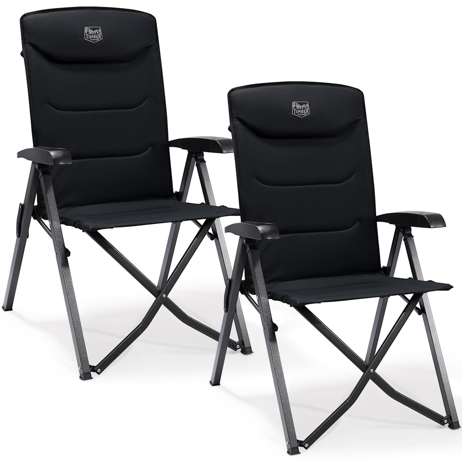 TIMBER RIDGE Campingstuhl 🏕️ Faltbar Hohe Lehne Kleines Packmaß Klappstuhl Camping 150kg ⛺
