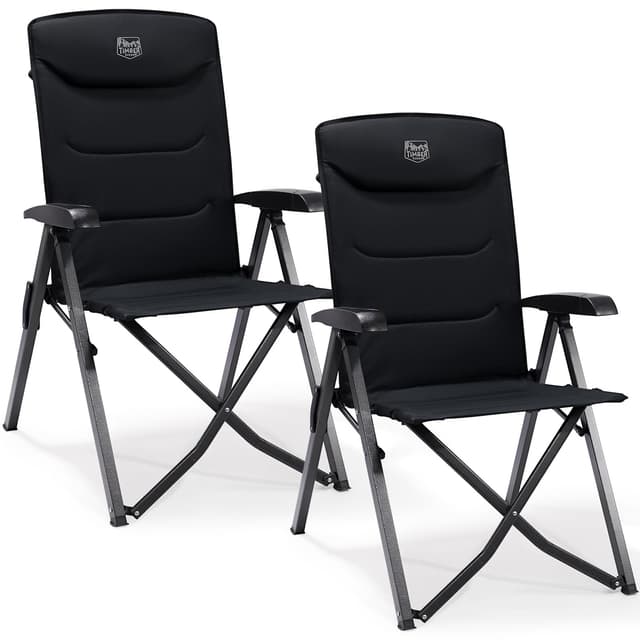 TIMBER RIDGE Campingstuhl 🏕️ Faltbar Hohe Lehne Kleines Packmaß Klappstuhl Camping 150kg ⛺