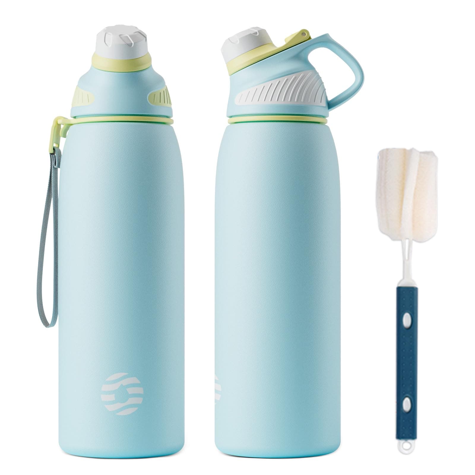 Fjbottle Edelstahl Trinkflasche Sport mit Magnetischem Deckel 1L - Einzigartiges Design und Lebensmittelechtes Material