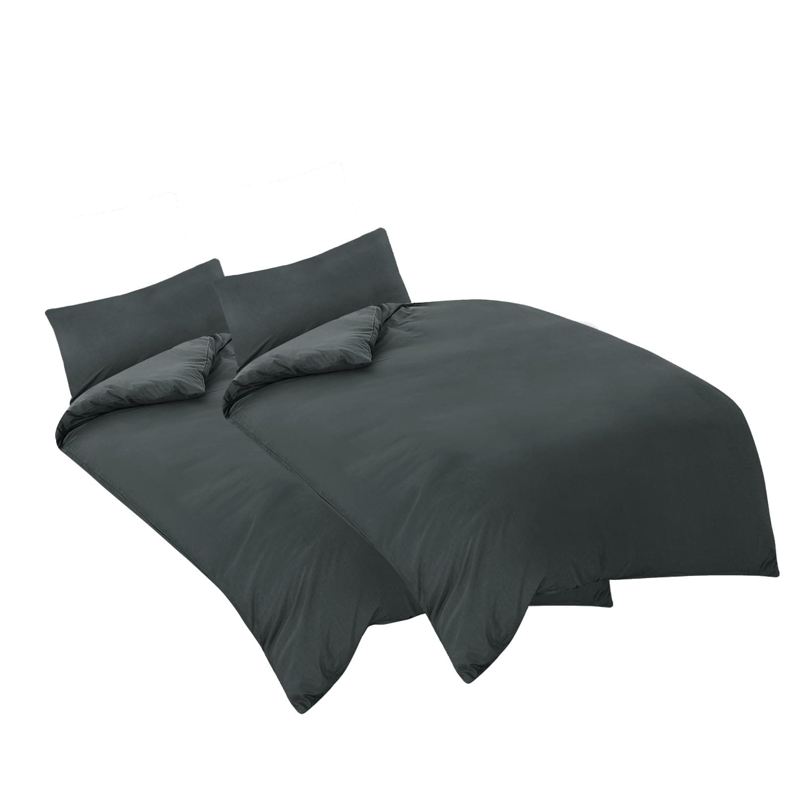 Aisbo Bettwäsche 135x200 4teilig Grau - Mikrofaser Bettwäsche-Sets Anthrazit 🛌
