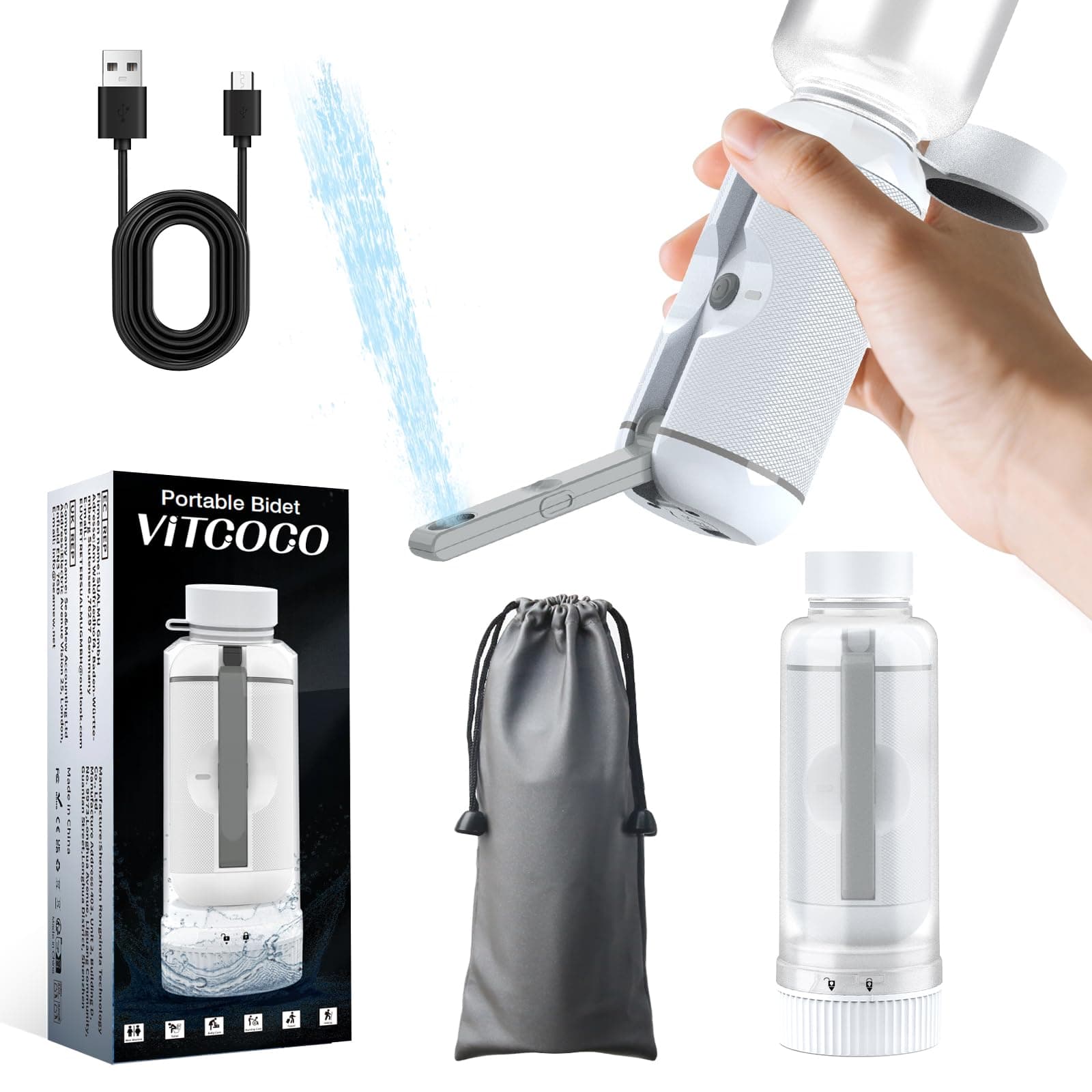 đźšż Tragbar Bidet 200 ml | Elektrisches Bidet Wiederaufladbar