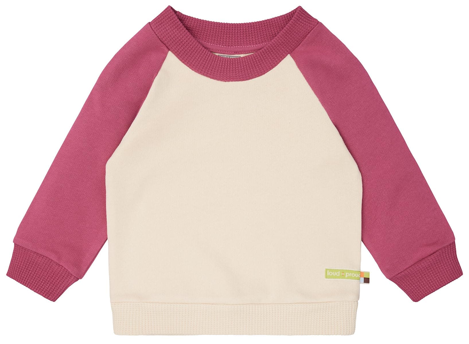 đ Laut + Stolz MĂ€dchen Sweat mit RaglanĂ€rmeln đ GOTS Zertifiziert Sweatshirt 122-128 Vanilla/Rouge