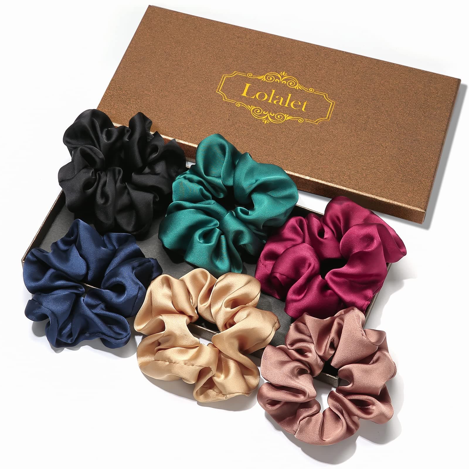 (6 Stück) Lolalet Haargummis Seide Scrunchies Satin für Damen 😍