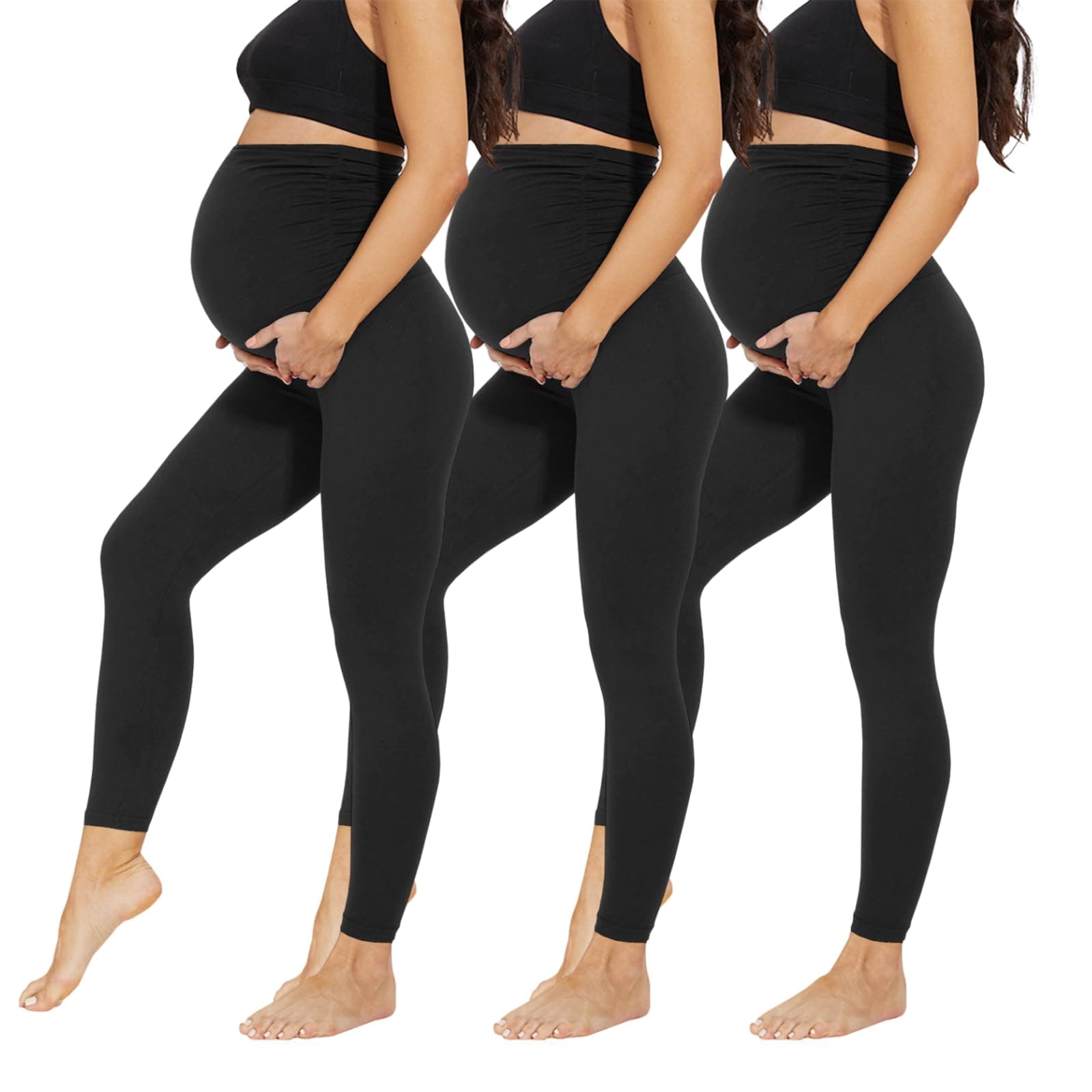 🤰 AMIYOYO Damen Umstandsleggings High Waist Schwarz - Schwangerschaftsmoden Deal 🤰
