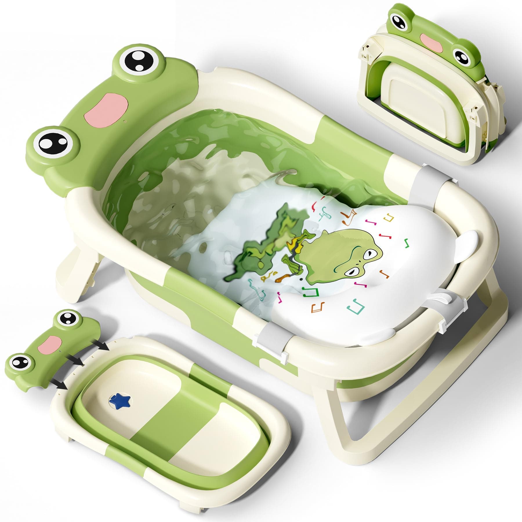 COOSEYA Faltbare Babybadewanne für 0-18 Monate 🛁🐸