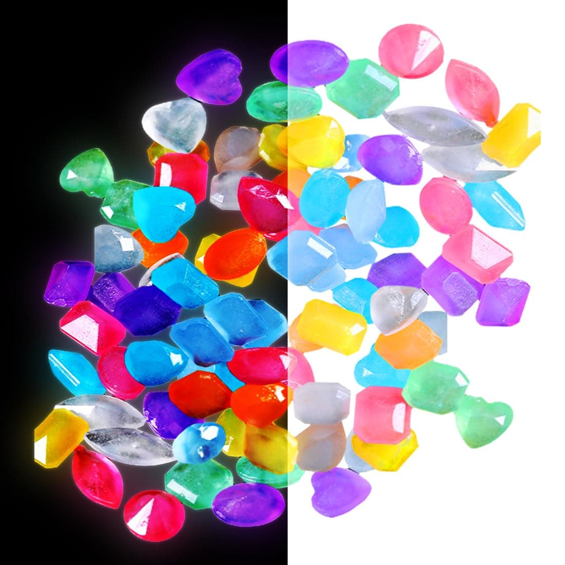 Voyyphixa 100 Stück Leuchtende Kieselsteine 🌟🌿🌌