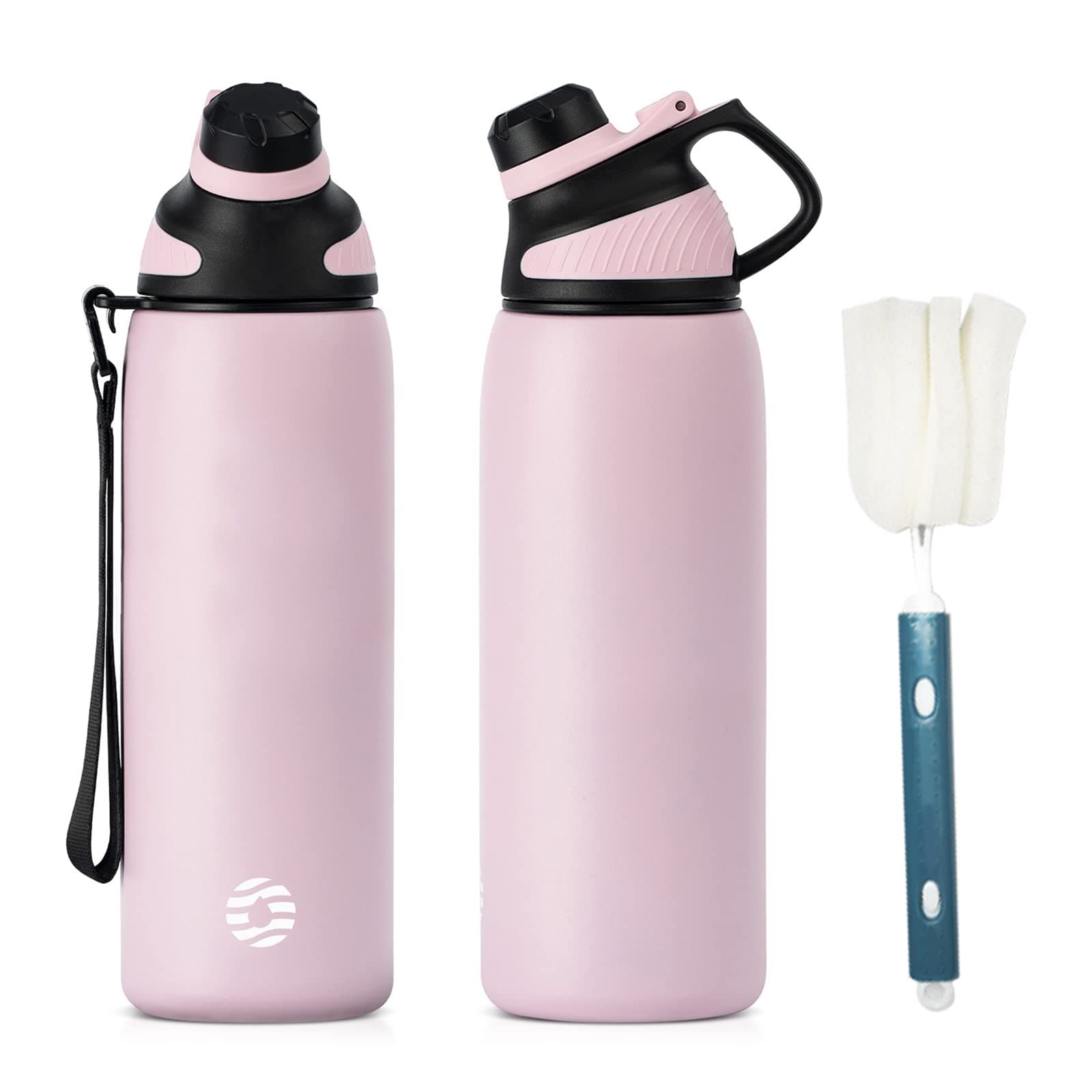 Fjbottle Edelstahl Trinkflasche Sport mit Magnetischem Deckel 1L - Rosa 800ml