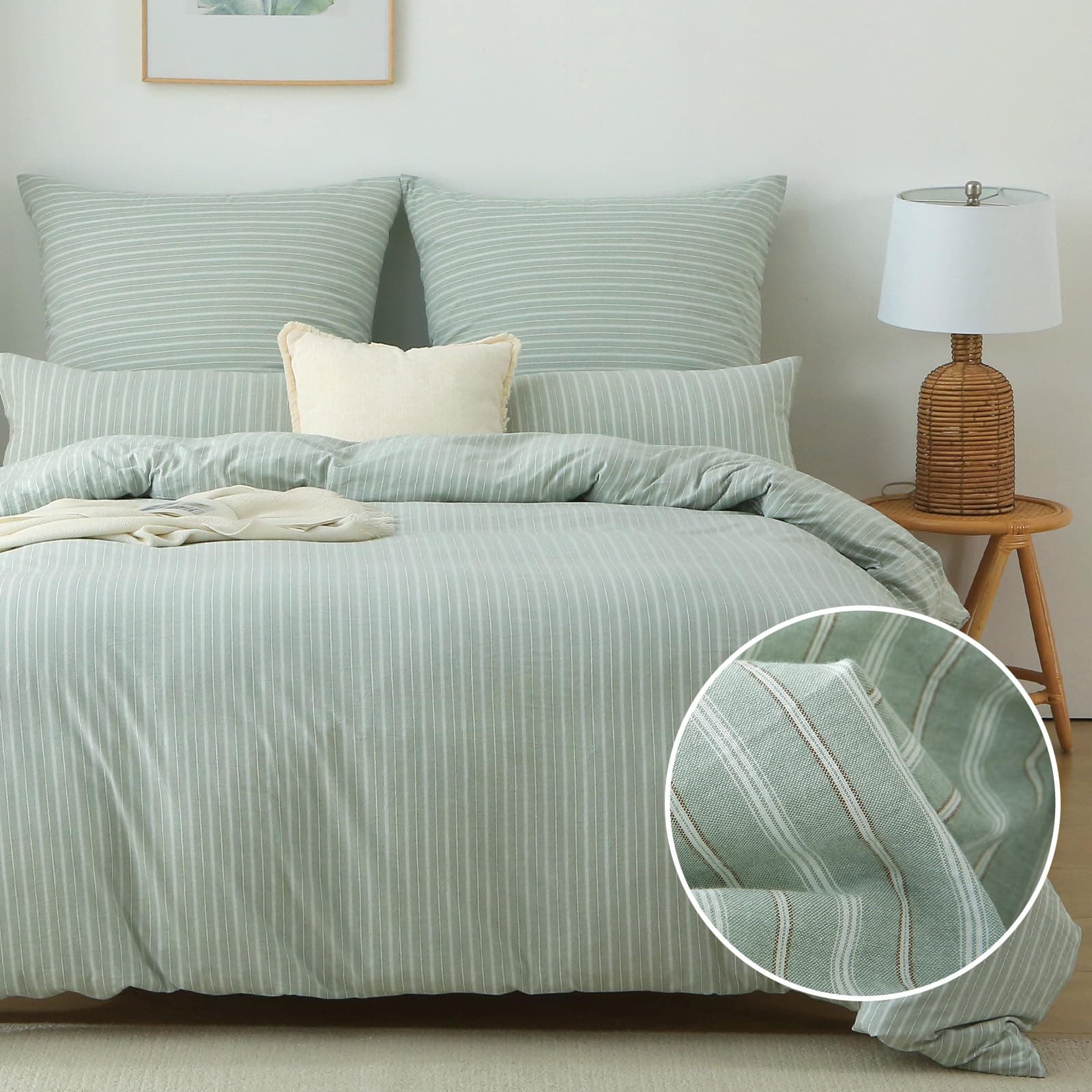 SOULFUL Bettwäsche 135x200 Baumwolle Gestreift 🛏️