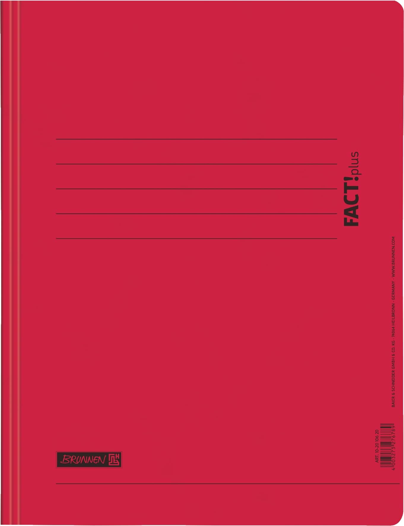 📚 BRUNNEN Schnellhefter FACT!plus | A4, Füllhöhe: 10 mm, rot 📦