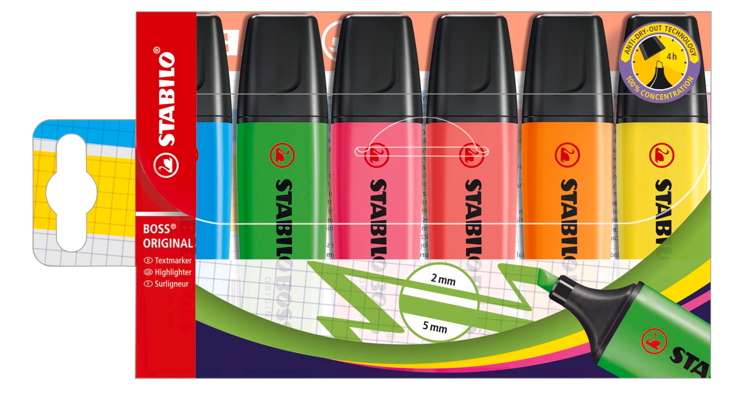 đ STABILO Textmarker - BOSS ORIGINAL - 6er Pack đïž