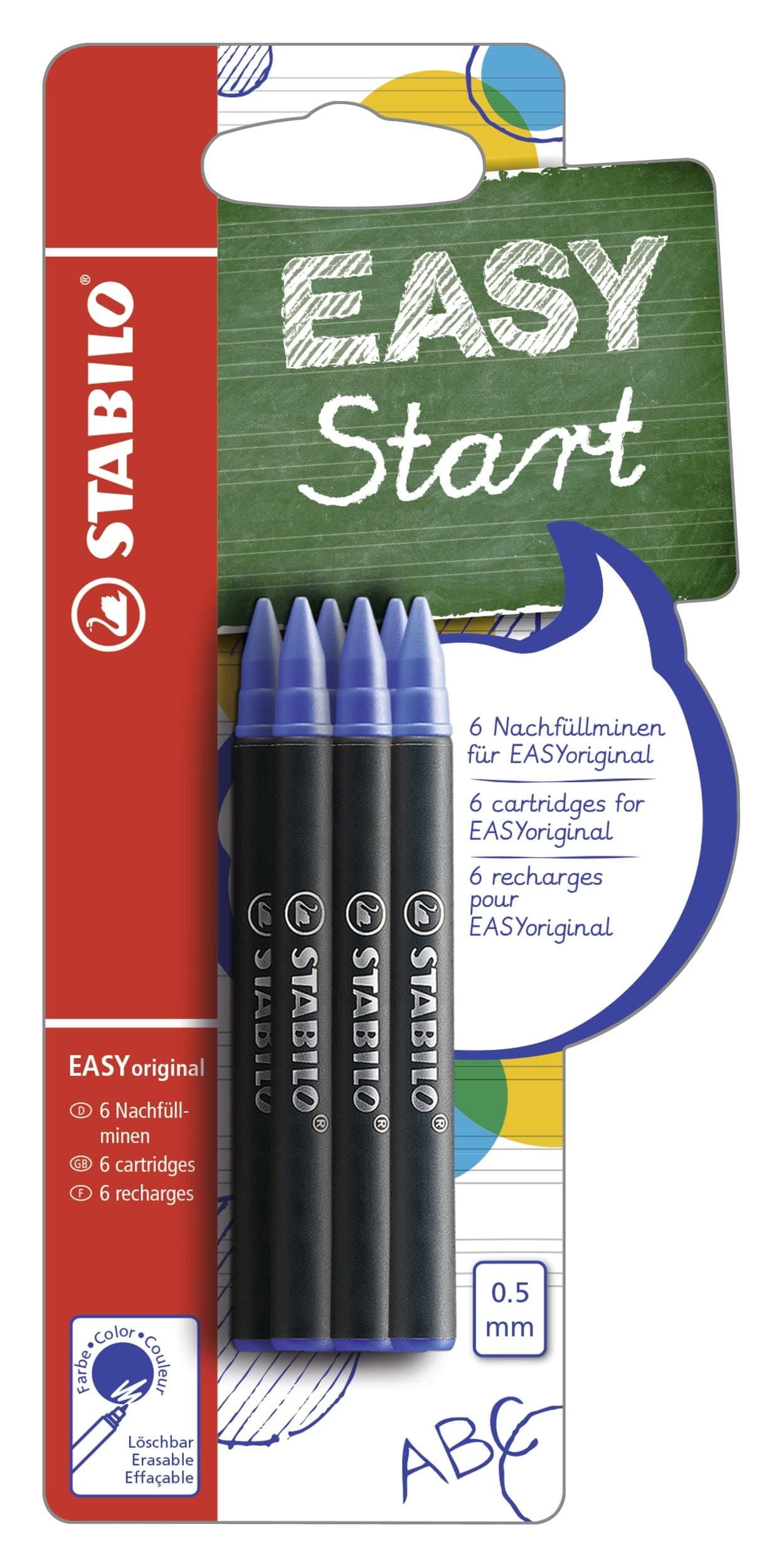đ STABILO Tintenpatronen zum NachfĂŒllen đïž EASYoriginal Refill - medium - blau (löschbar) - 6er Pack blau 6er Pack đ