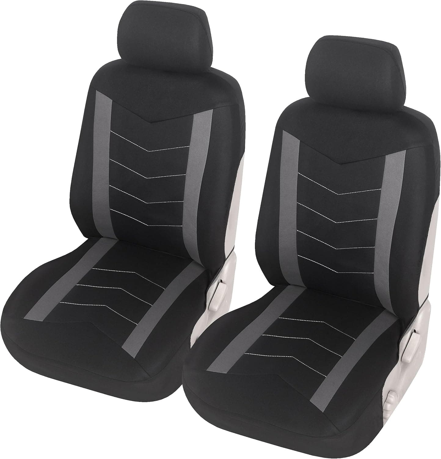 Upgrade4cars Autositzbezüge Set für die Vordersitze Grau | Auto-Schonbezüge Universal Schwarz Auto-Sitzbezug Sommer Winter