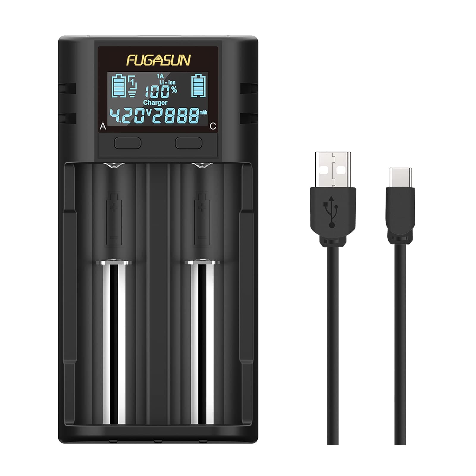 🔋🔌 Intelligentes LCD 18650 Akku Ladegerät 21750 21700 Ladegerät