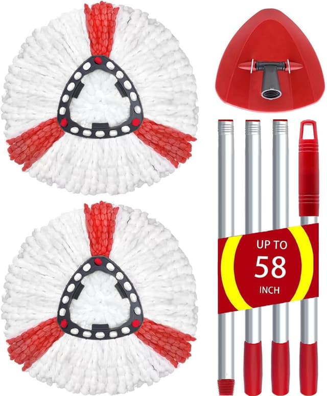 🧹🧼 Wischmopp Ersatzköpfe für Turbo 2-in-1, Bodenwischer Set Kompatibel mit Vileda EasyWring&Clean