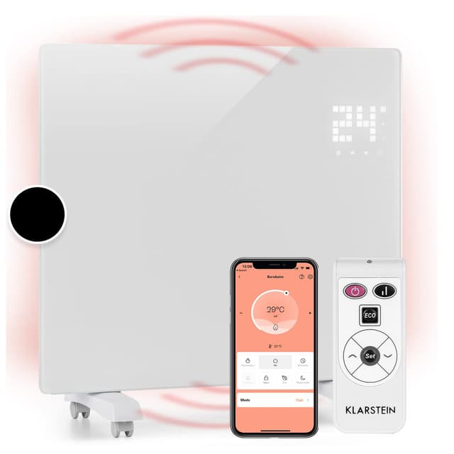 🔥🏡 Klarstein Elektroheizung - Mobile Energiesparende Konvektor-Heizung mit Thermostat & App-Steuerung