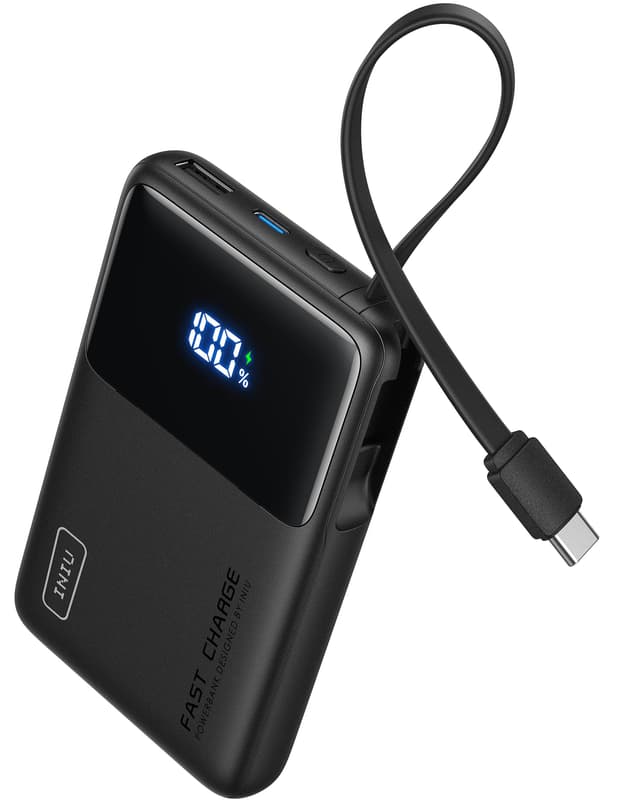 🔋 INIU 45W Power Bank, 10000mAh Schlank Powerbank mit USB-C Kabel 📱🔋