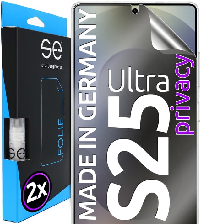 📱🔒 2x se® 3D SCHUTZFOLIE Privacy für Samsung Galaxy S25 Ultra - Stoß-Kratzfest TPU